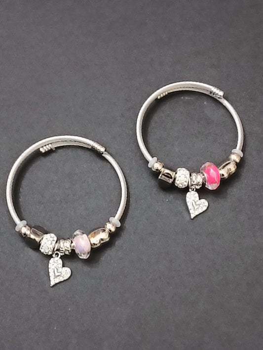 Bracciale acciaio con ciondoli